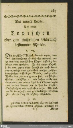 Das neunte Kapitel. Von denen Topischen oder zum äusserlichen Gebrauch bestimmten Mitteln