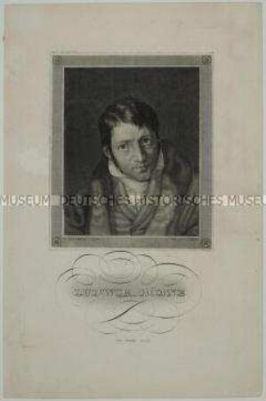 Brustbildnis des Journalisten und Kritikers Ludwig Börne nach einem Gemälde von M. D. Oppermann - Illustration aus Meyers Konversationslexikon