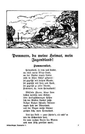 Pommern, du meine Heimat, mein Jugendland!