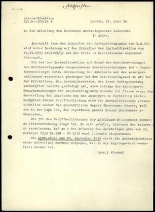 T. Wiegand an DAI Athen