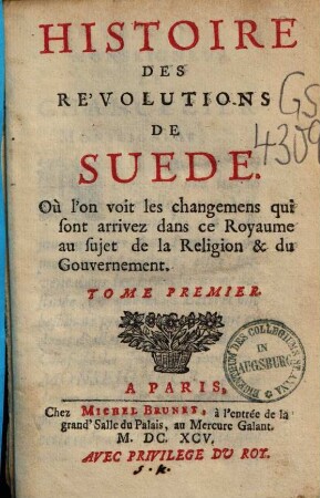 Histoire des révolutins de Suede, 1