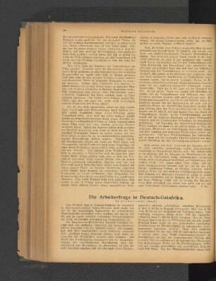 Die Arbeiterfrage in Deutsch-Ostafrika.