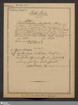 Mscr.Dresd.App.511,347: Brief von Stephan Schütze an Wilhelmine Schütze; dat. Dresden, 27.06.1821.