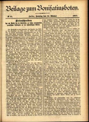 Zweite Ausgabe vom Sonntag, den 14. Oktober 1900.