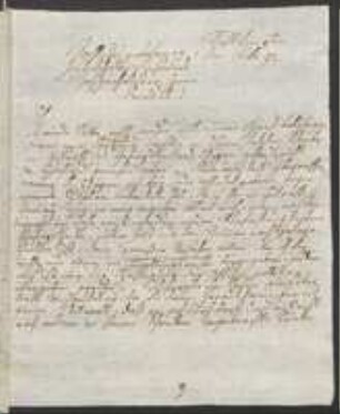 Brief von Aloys Balthasar Fux an Johann Jacob Kohlhaas