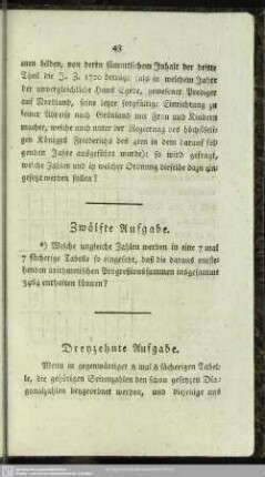 Dreyzehnte Aufgabe