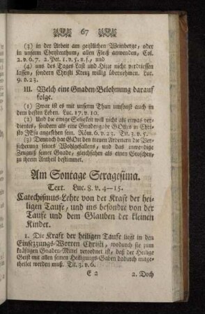 Am Sontage Sexagesima.