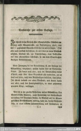 Vorbericht zur ersten Auflage