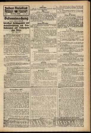 Zweite Ausgabe vom Samstag, den 07. April 1917.