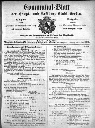 1873,25: No. 25, 22. Juni 1873