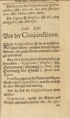 Cap. XXV. Von der Conjunctione.