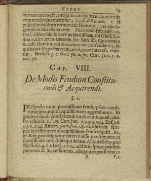 Cap. VIII. De Modis Feudum Constituendi & Acquirendi.