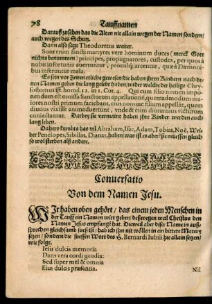 Conversatio Von dem Namen Jesu.