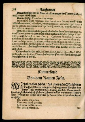 Conversatio Von dem Namen Jesu.