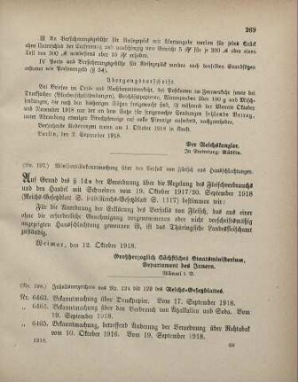 Nr. 198: Inhaltsverzeichnis aus Nr. 124 bis 129 des Reichs-Gesetzblattes