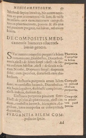 De Compositis Medicamentis humores educentibus in genere.