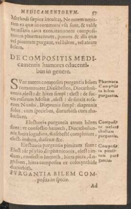 De Compositis Medicamentis humores educentibus in genere.