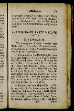 Von einigen Fällen, die schleunige Hülfe erfodern.