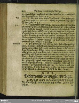 Die drey und viertzigste Predigt