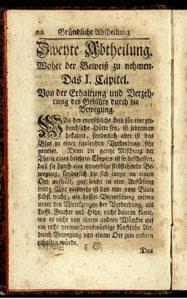 Zweyte Abtheilung. Woher der Beweiß zu nehmen.