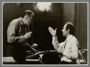 Vittorio Negri und Hans Otto : Portrait des Dirigenten Vittorio Negri und des Organisten Hans Otto in der Staatsoper Berlin