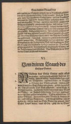 VI. Vom dritten Brauch des Gesetzes Gottes.