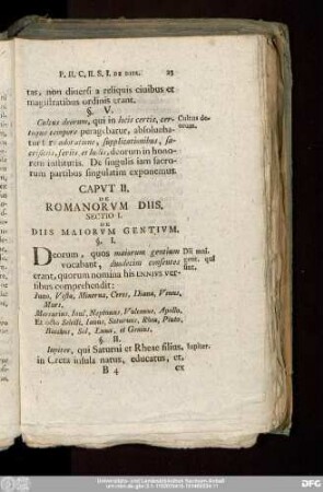 Caput II. De Romanorum Diis.