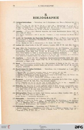 II. Bibliographie (Nr. 276-462)
