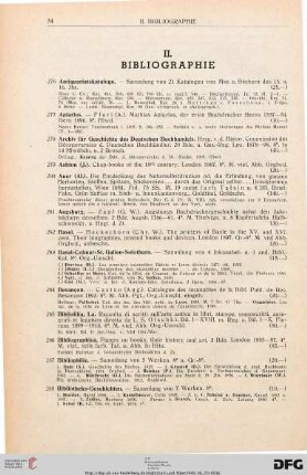 II. Bibliographie (Nr. 276-462)