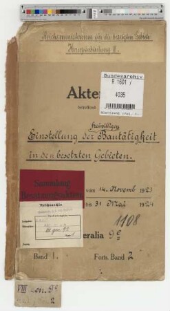 Einstellung der freiwilligen Bautätigkeit im besetzten Gebiet: Bd. 1
