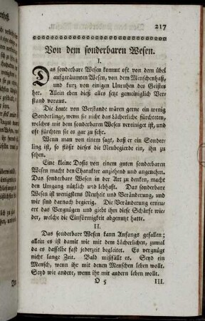 Von dem sonderbaren Wesen.