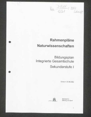 Rahmenpläne Naturwissenschaften