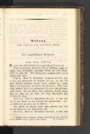 Anhang zum sechsten und siebenten Buche.