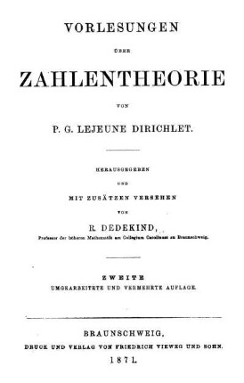 Vorlesungen über Zahlentheorie