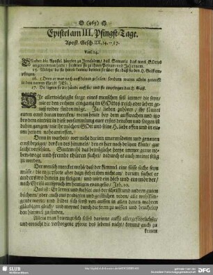 Epistel am III. Pfingst-Tage. Apost. Gesch. IIX, 14. -- 17. Vers. 14.