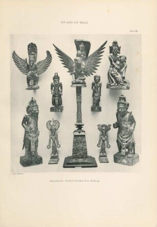 Plate XIII. Island of Bali. Polychromatic wooden statuettes from Buleleng