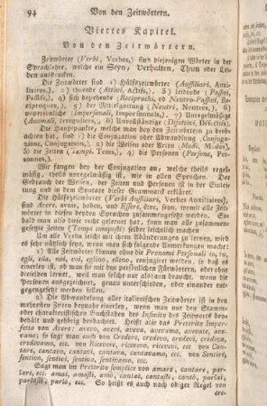 Viertes Kapitel. Von den Zeitwörtern.