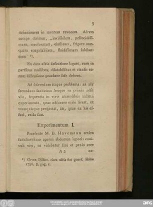 Experimentum I.