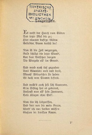 Lieb' und Leid im Lied : Gedichte