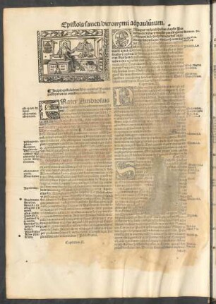 Incipit epistola beati Hieronymi ad Paulinum presbyterum de omnibus divine historie libris.