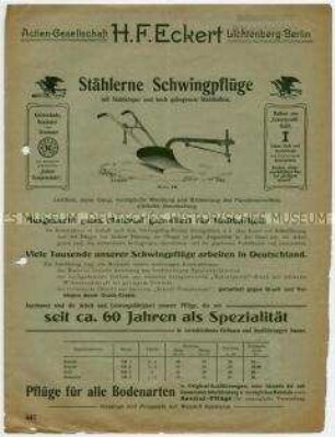 Stählerne Schwingpflüge
