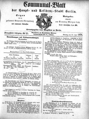 1878,25: No. 25, 23. Juni 1878