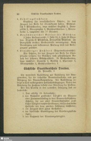 Sächische Staatsbauschule Dresden. St. Privatstr. 2