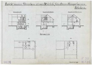 Technische Zeichnung : Projekt zum Umbau einer Mühle für Herrn Kriegsheim, Göhlen