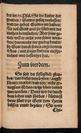 Zum vierdten.