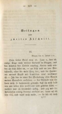 Beilagen zum zweiten Abschnitt