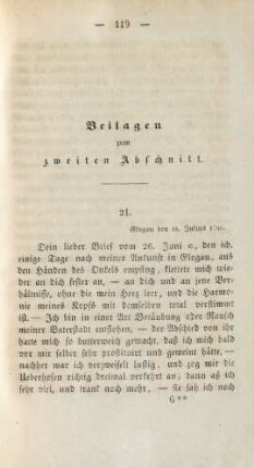 Beilagen zum zweiten Abschnitt