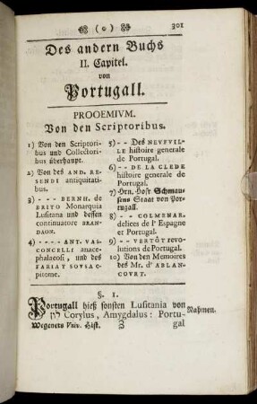 II.Capitel. von Portugall
