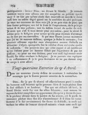 Vingt-quatriéme Entretien du 9e d'Avril.