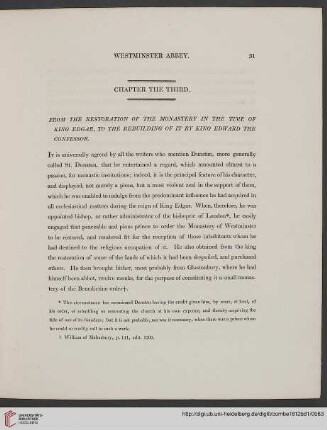 Chapter the third: From the restoration of the monastery in the time of King Edgar, to the rebuilding of it by King Edward the Confessor